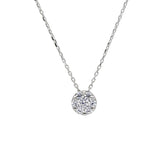 18 Karat Gold - 750 Weissgold Halskette mit Zirkonia Steinen - 143334